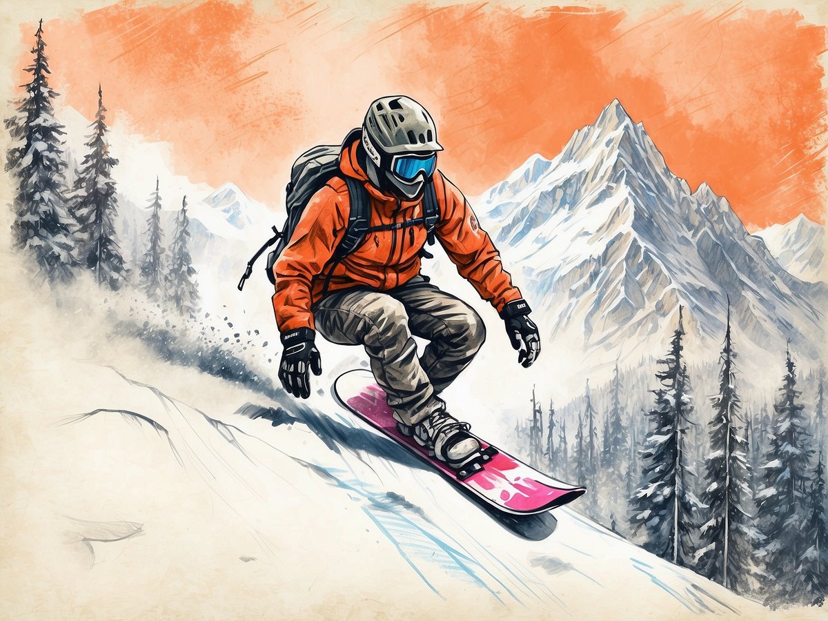 Snowboarding techniques for powder snow