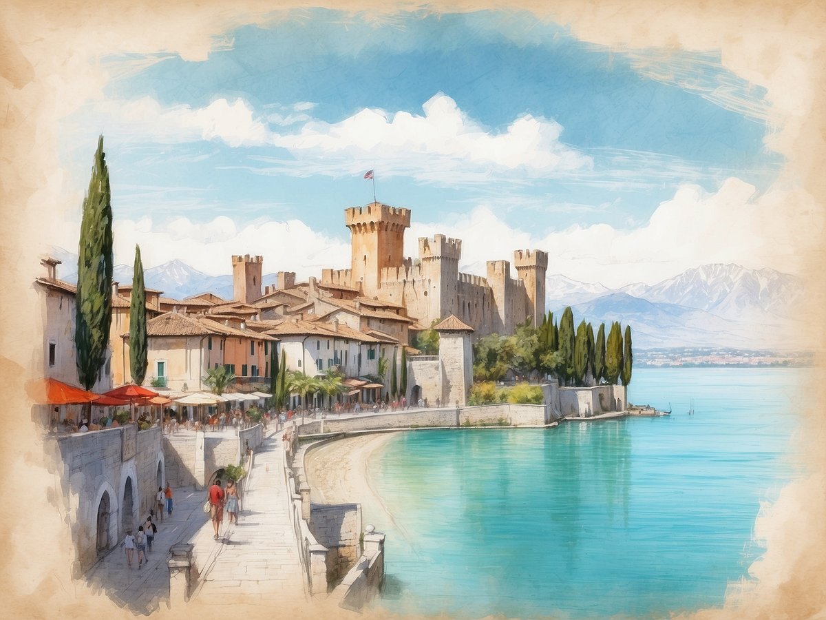 Sirmione on Lake Garda: A peninsula with a historic castle and thermal springs