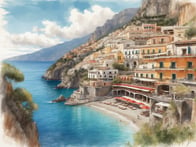 A dream of pastel-colored houses and turquoise-blue sea - the enchanting beauty of Positano.