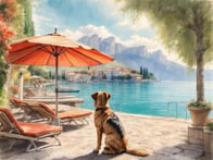 Relaxation for People and Dogs on the Picturesque Lake Garda