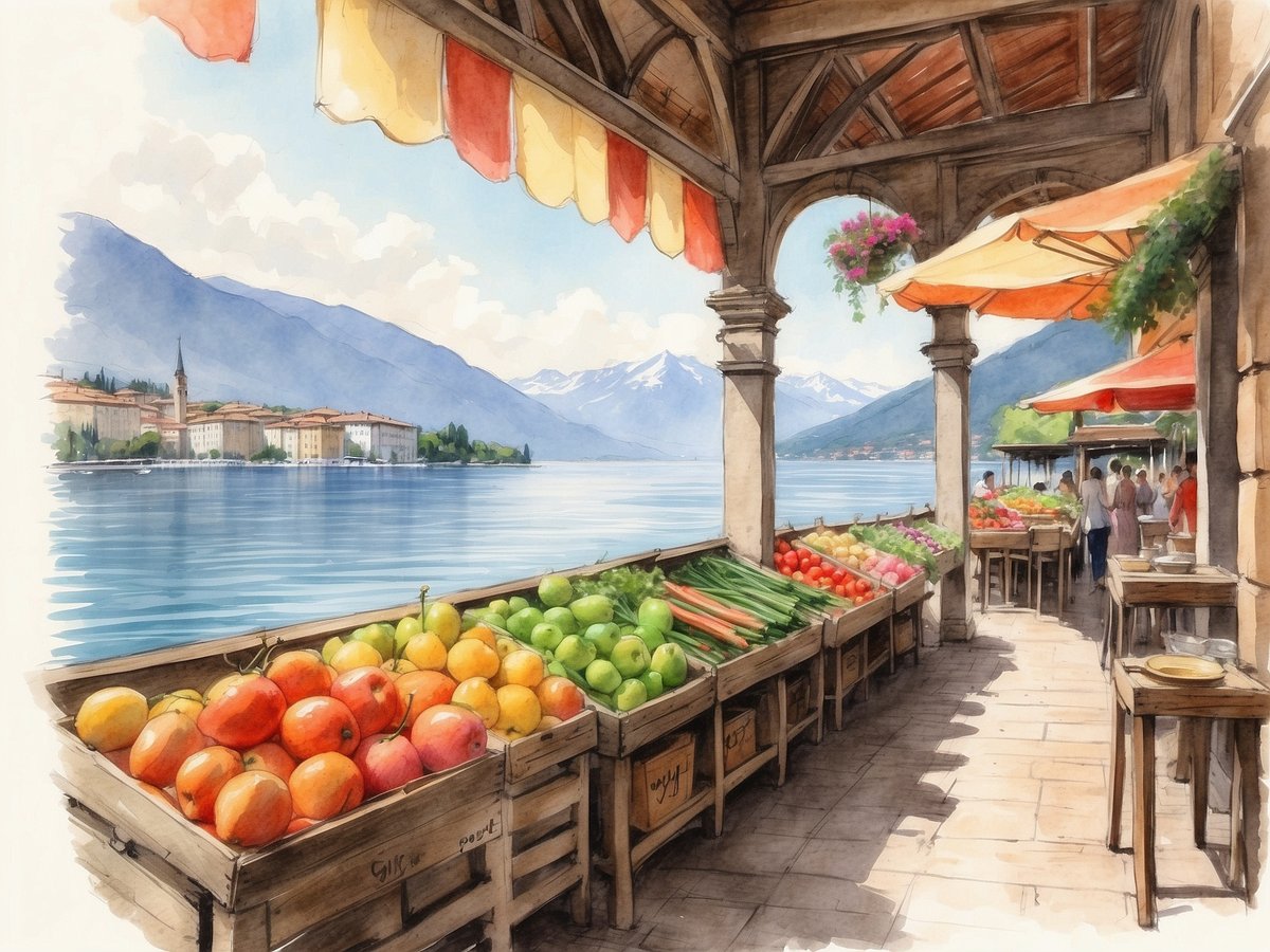 Market traditions and picturesque lake views in Luino, near Lake Maggiore