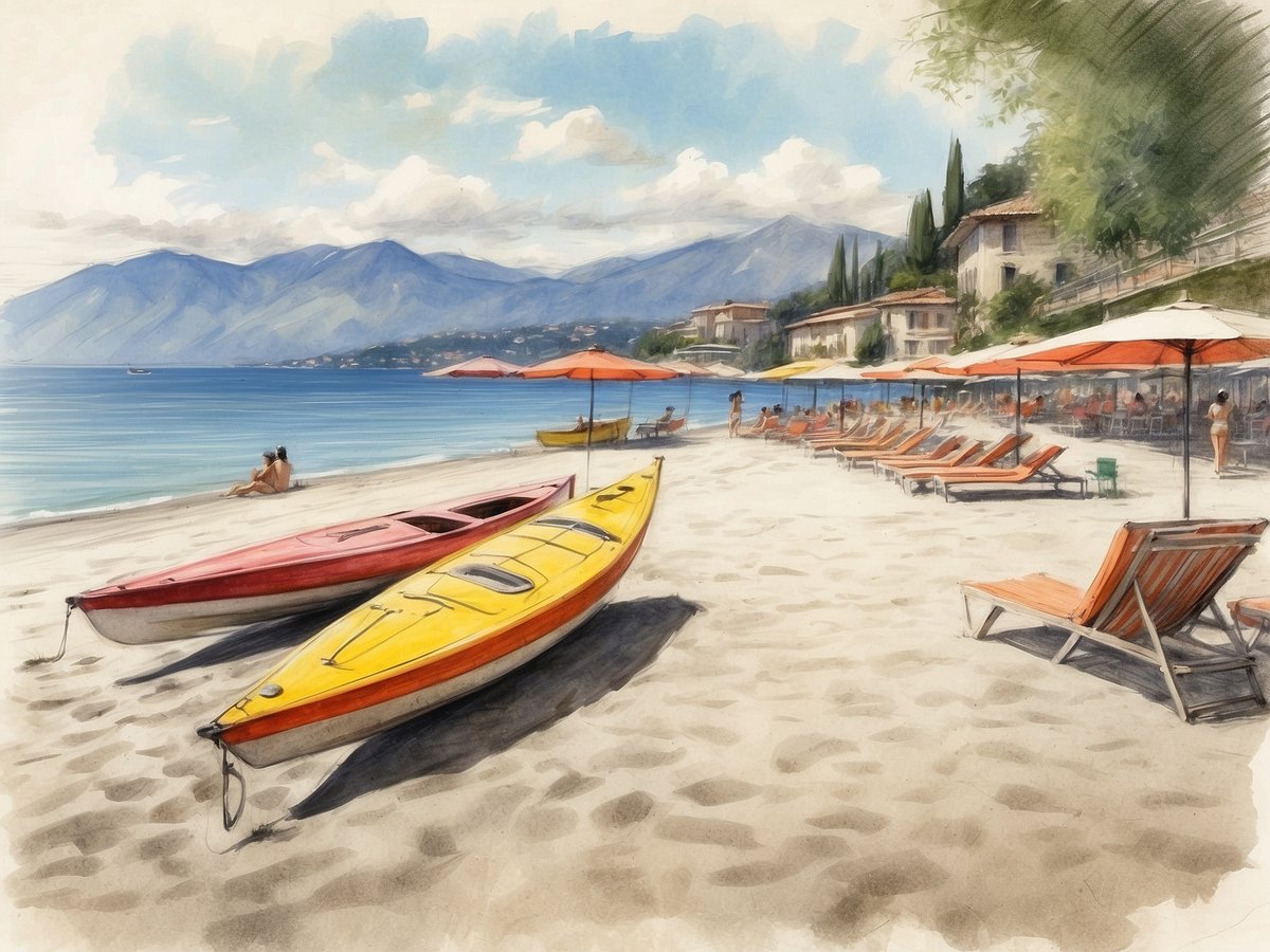 Beach fun and nature in Dormelletto on Lake Maggiore